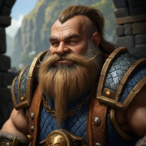 Prompt: Warcraft Bronzebeard clan dwarf