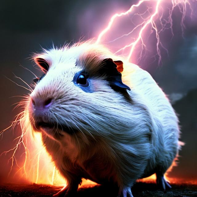 Prompt: lightning guinea pig king of death
