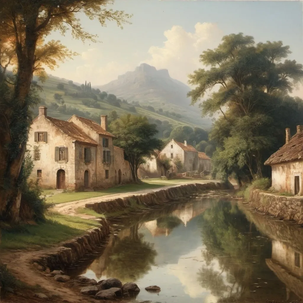 Prompt: Paisaje bonito, antiguo, elegante que desprenda brillo y refleje una epoca antigua