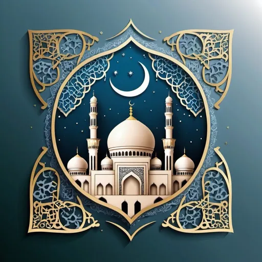 Prompt: This beautiful design is made for the Islamic mega event Eid ul Adh