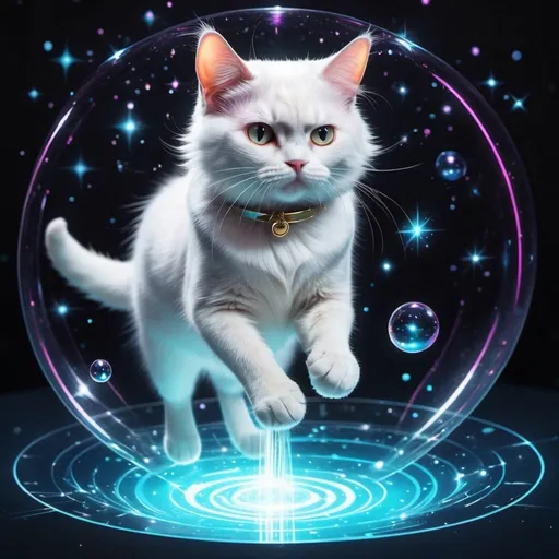 Prompt: big bang, floating astral cat