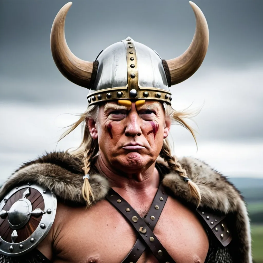 Prompt: Donald Trump Viking warrior
