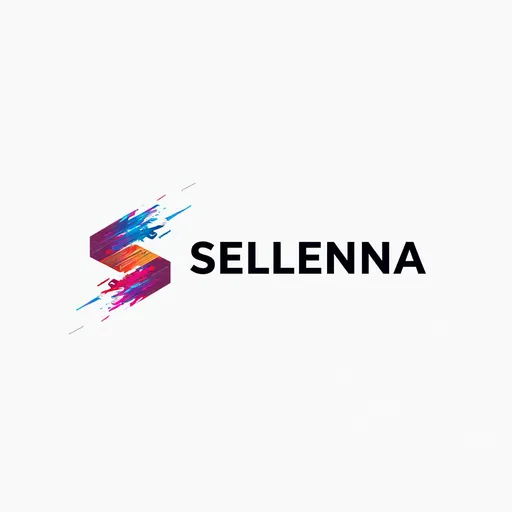 Prompt: (logo design) "SELLENNA", geometric layout, glitch art style, modern aesthetics, vibrant colors, dynamic composition, sleek and professional, crisp lines, creative representation, innovative branding assets, unique visual identity, contemporary style, high quality, eye-catching, abstract elements, corporate branding, digital design, advertising template.