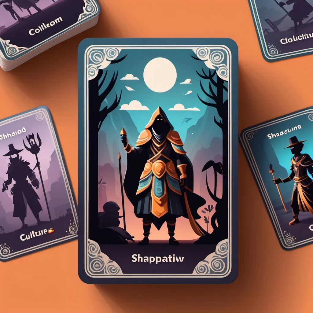 Prompt: Create a card game about culture using shadow