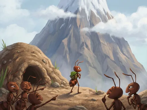 Prompt: Once upon a time in a bustling anthill, there lived a tiny ant named Andy. Despite his small size, Andy had a big dream: he wanted to climb the tallest mountain in the land. All the other ants chuckled, believing such dreams were for bigger creatures. But Andy was undeterred. With determination in his heart, he set off on his grand adventure.

At the base of the mountain, he faced obstacles that tested his resolve—crossing streams, climbing steep rocks, and dodging raindrops. Each challenge made him stronger and more resilient. Along the way, he met other animals who supported him, reminding him that size didn’t define strength.

Finally, after an exhausting journey, Andy stood atop the mountain, breathing in the view. With pride swelling in his tiny chest, he realized that dreaming big is for everyone, no matter how small. From that day on, Andy inspired other ants to chase their dreams, proving that determination knows no size.