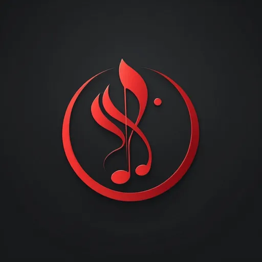 Prompt: Music website logo red and black colour 