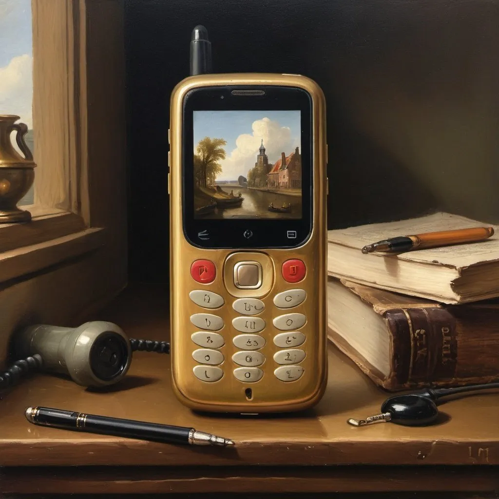 Prompt: oil painting of a smartphone in the Dutch golden age style

