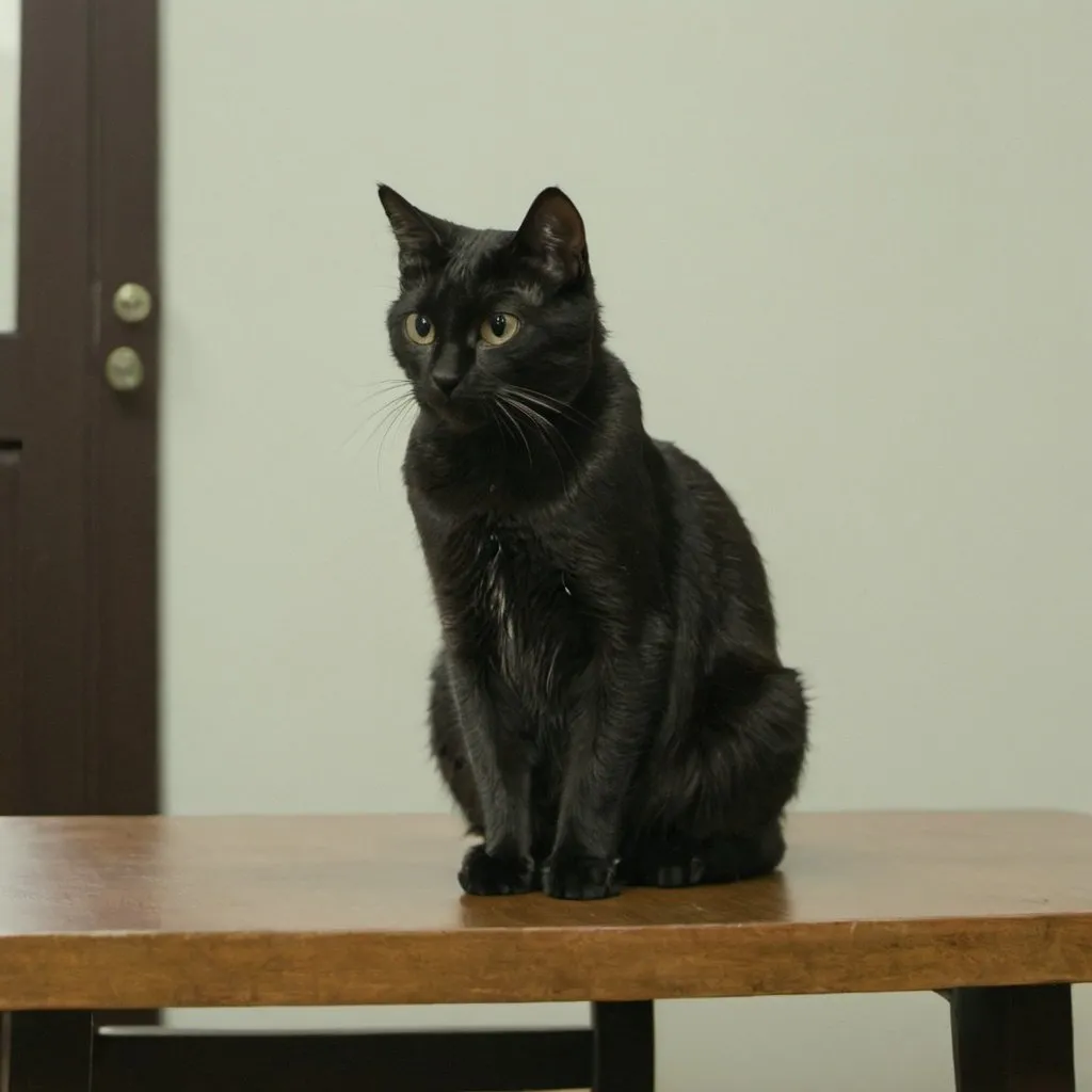 Prompt: a cat sitting on a table
