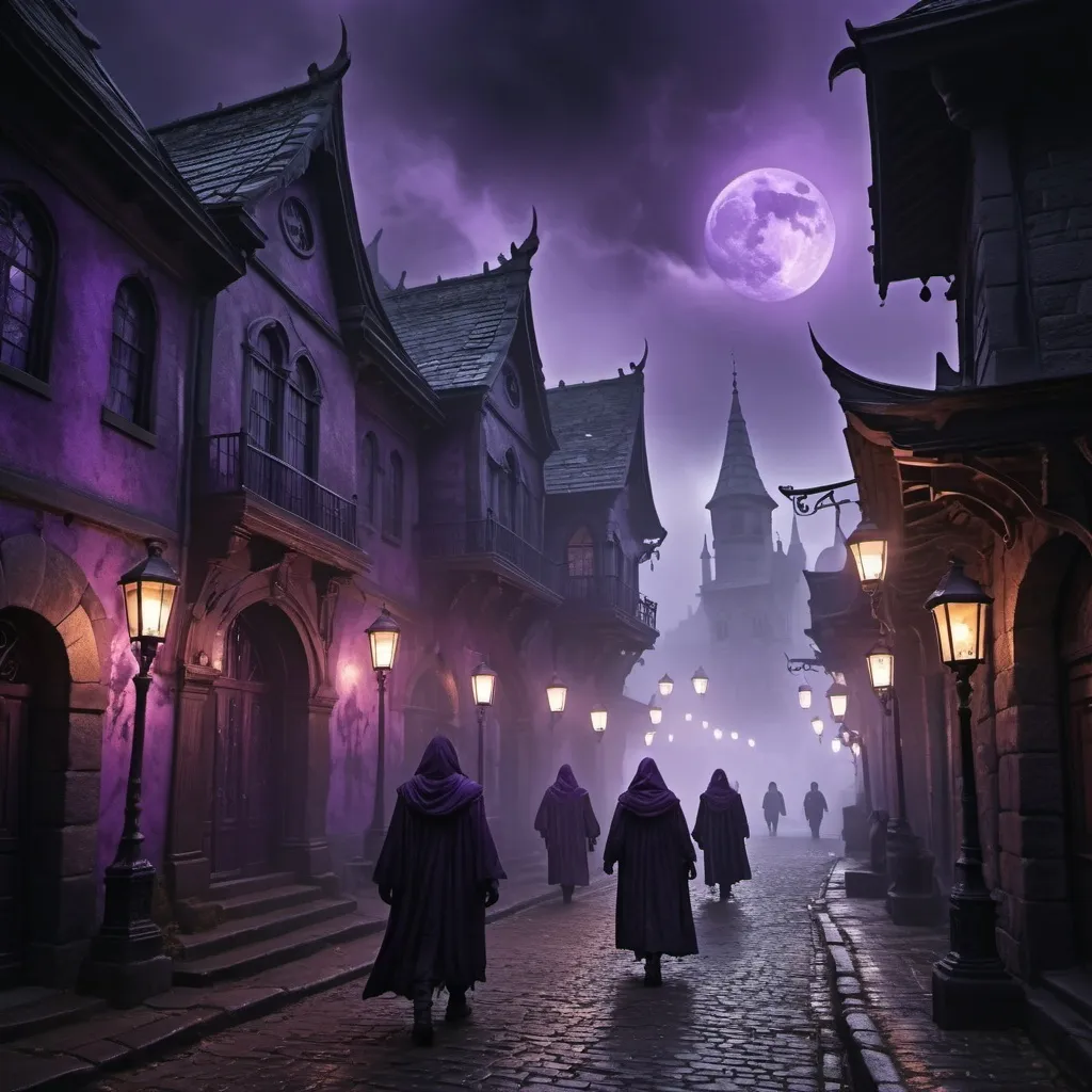 Prompt: I want a scene with a fantasy city street with the undead rising in the street and the logo across the top reading Darkness Rises