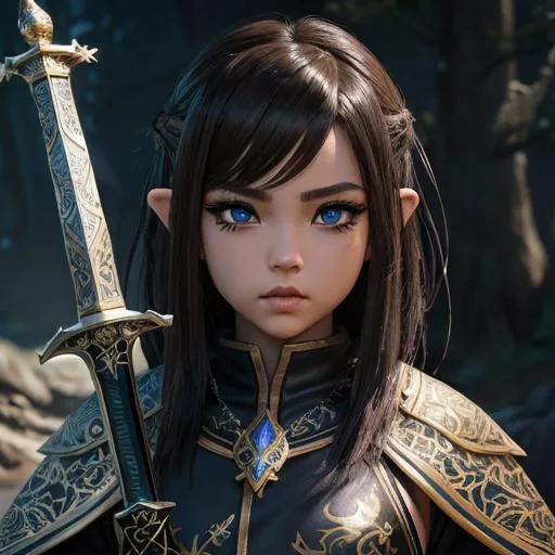 Prompt: masterpiece, big sword, big slash on face, splash art, ink painting, beautiful cute D&D fantasy, (12 years old) gnome girl fighter , ((beautiful detailed face and large eyes)), short brown hair, looking at the viewer, wearing fighter outfit , intricate hyper detailed hair, intricate hyper detailed eyelashes, intricate hyper detailed shining pupils #3238, UHD, hd , 8k eyes, detailed face, big anime dreamy eyes, 8k eyes, intricate details, insanely detailed, masterpiece, cinematic lighting, 8k, complementary colors, golden ratio, octane render, volumetric lighting, unreal 5, artwork, concept art, cover, top model, light on hair colorful glamourous hyperdetailed, intricate hyperdetailed breathtaking colorful glamorous scenic view landscape, ultra-fine details, hyper-focused, deep colors, ambient lighting god rays | by sakimi chan, artgerm, wlop, pixiv, tumblr, instagram, deviantart