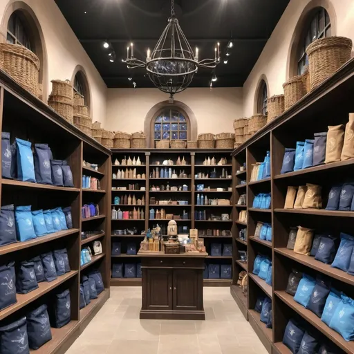 Prompt: in the real world, a boutique of harry potter product with a magical tress growing in the center of the area.
Brooms, wand, sortinghat, ravenclaw diadem and other product on the shelf