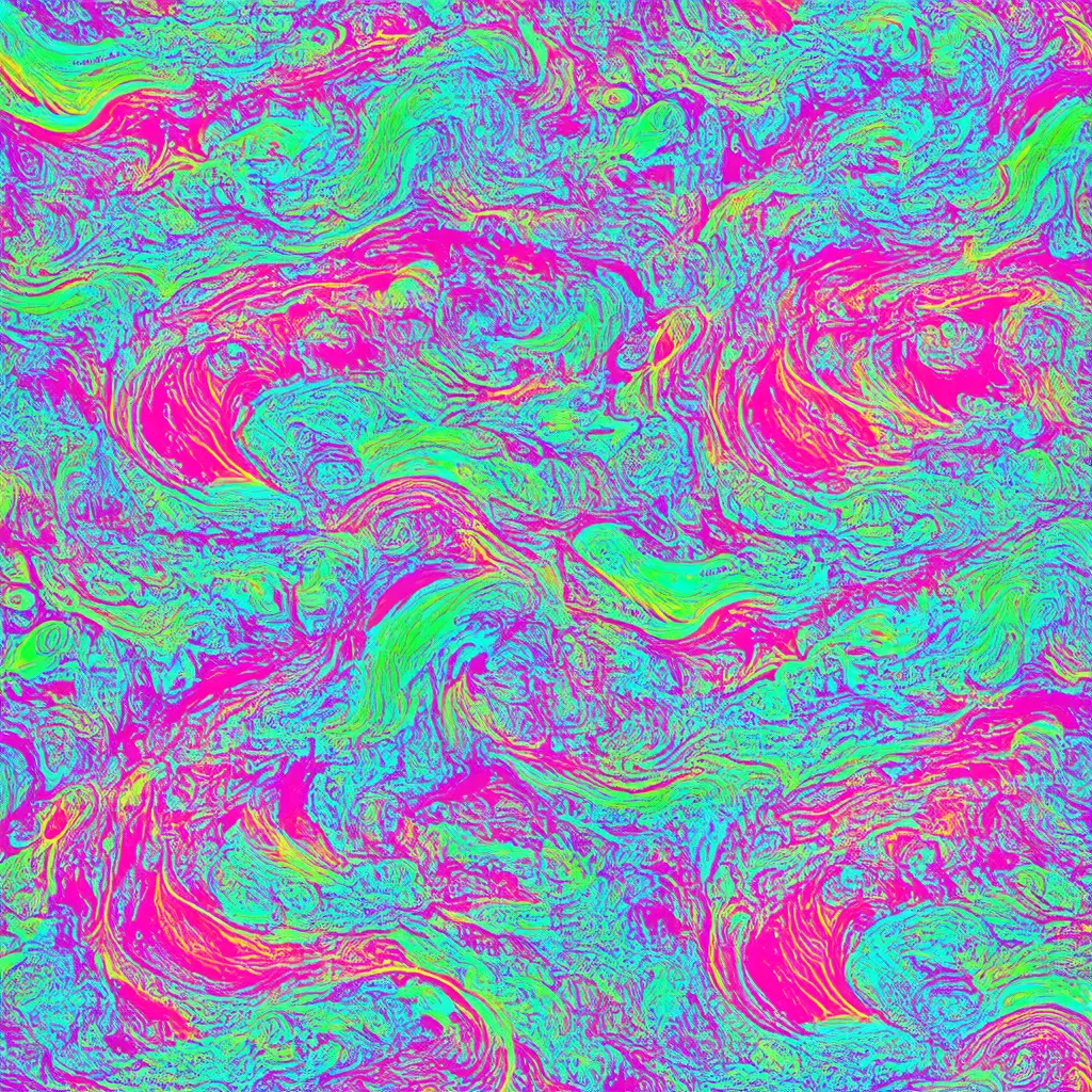 Prompt: psychedelic vomit waves abstract swirl fluorescent pastel pink and blue