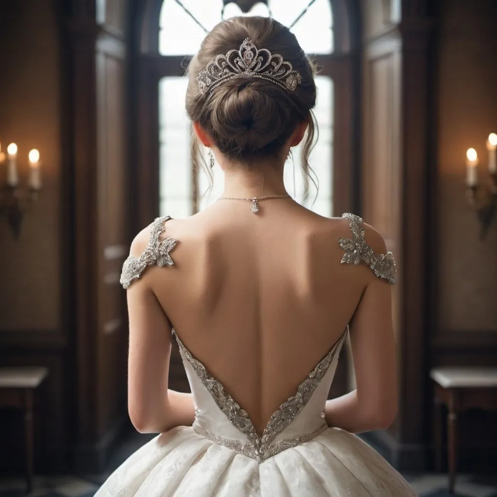 Prompt: a princess with the back