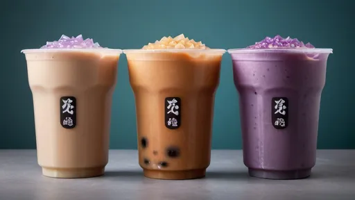 Prompt: Realistic Boba Milk Tea 3 flavors 3 cups, taro, winter melon, brown sugar. Front View. Shot using a Hasselblad camera, ISO 100. Professional color grading. Studio Background. Soft shadows. Clean sharp focus. High - end retouching. Food magazine photography --v 4 --upscale --q 2