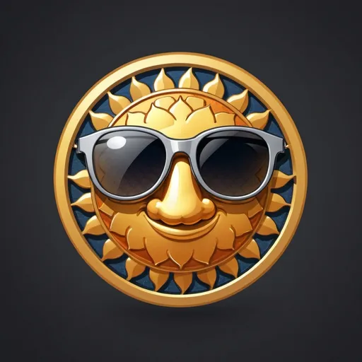 Prompt: memecoin logo mascot with sun glasses