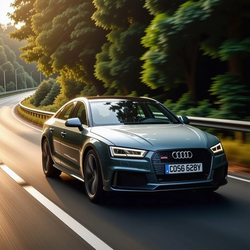 Prompt: I drive a audi 
car on road 
