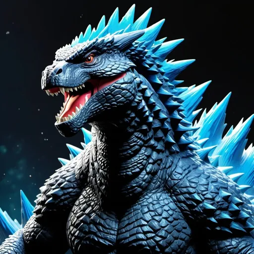 Prompt: Make a Godzilla from Godzilla king of monsters, hyper realistic, hyper detailed, perfect, background is space, Cosmo, galaxy, more background, large dorsal spikes