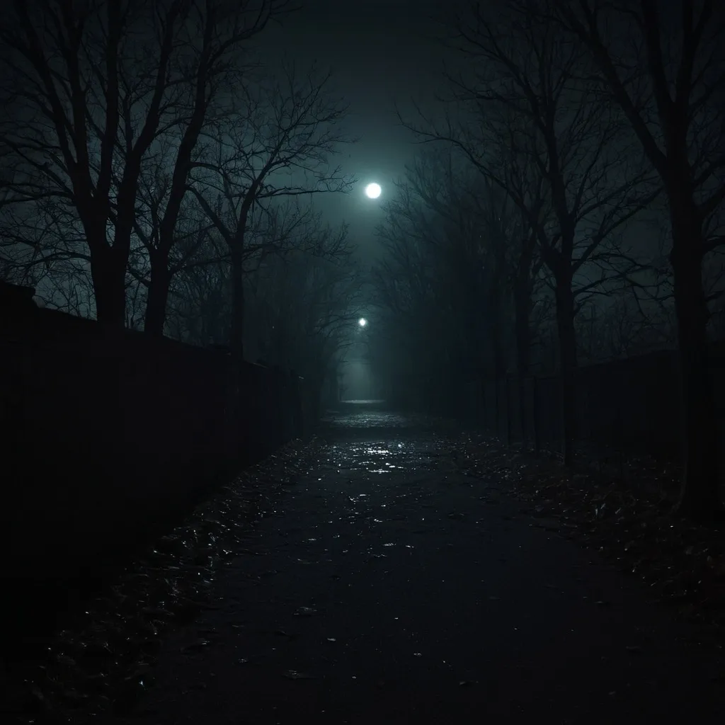 Prompt: spooky, liminal, atmospheric, nighttime, dark