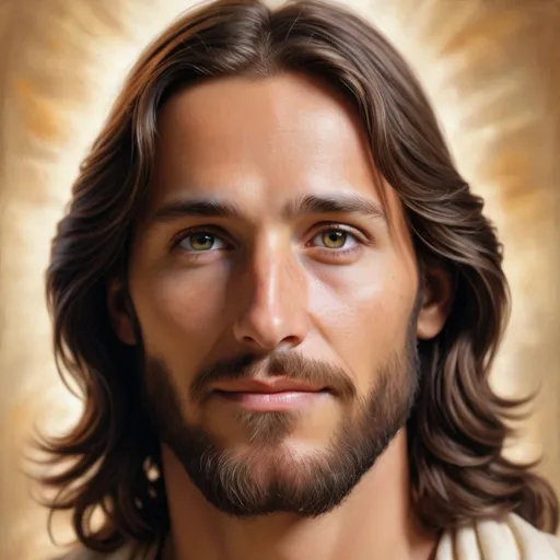 Prompt: Create a photorealistic portrait of Jesus that captures both his serene beauty and profound compassion. His face should be gentle and inviting, reflecting a deep sense of peace and kindness. He has long, flowing hair and a well-groomed beard. His eyes are warm and expressive, conveying a sense of wisdom and understanding. The expression should be one of calm serenity, with a subtle, reassuring smile.

The background is softly blurred, ensuring that the focus remains on Jesus’ face. The lighting is gentle and natural, highlighting the contours of his face and the texture of his hair and skin. The colors are warm and earthy, enhancing the realistic quality of the portrait.

Consider incorporating subtle details that reflect a timeless and universal quality, avoiding any specific cultural or historical context. The goal is to present a visage that resonates with viewers across different backgrounds, capturing the essence of Jesus’ spiritual presence.