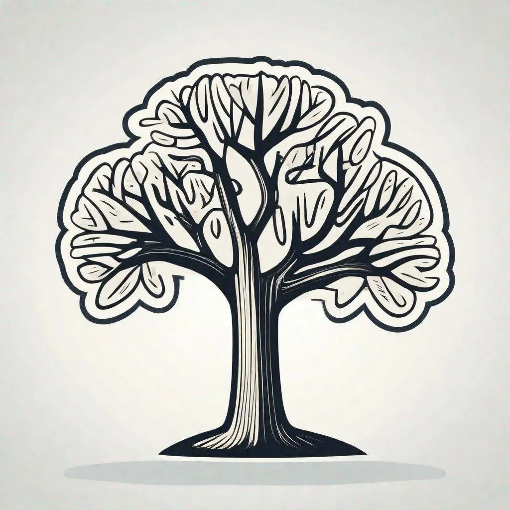 Prompt: a cartoon graphic simple tree