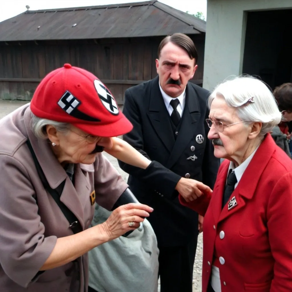 Prompt: old lady with hitler