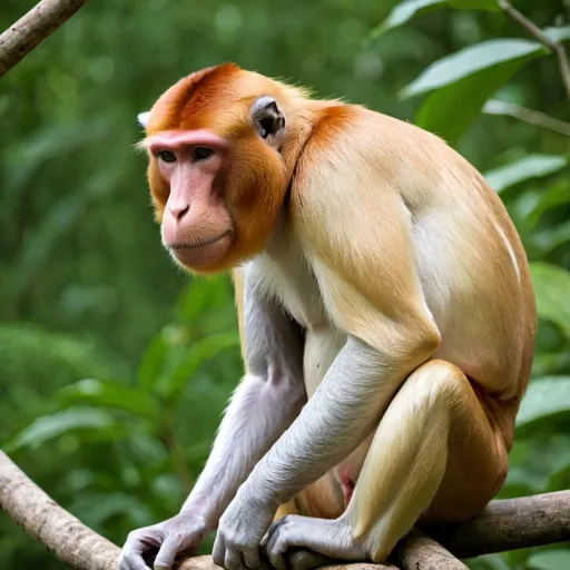 Prompt: The proboscis monkey