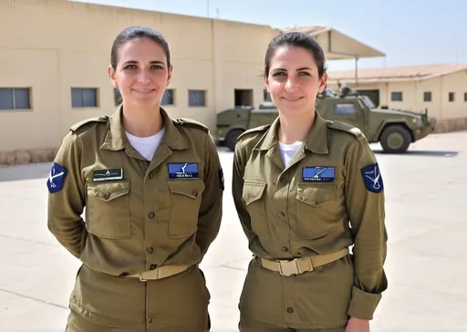 Prompt: IDF Air Force trainee platoon commanders, including both men and women, managing the transition between field operations and instructional roles. They are adapting their leadership and instructional techniques to meet the needs of their units and ensure operational effectiveness