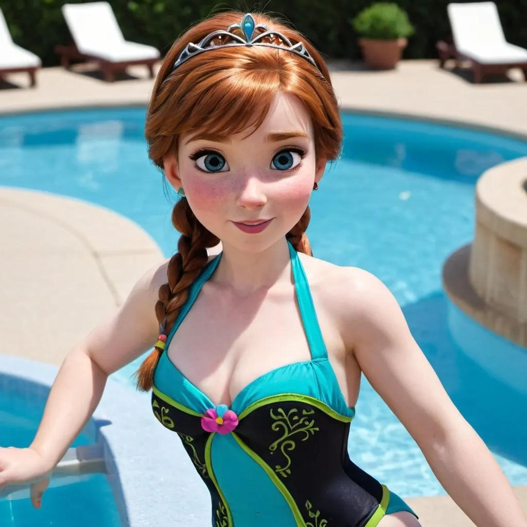 Prompt: 
princess anna in a swimsuit

