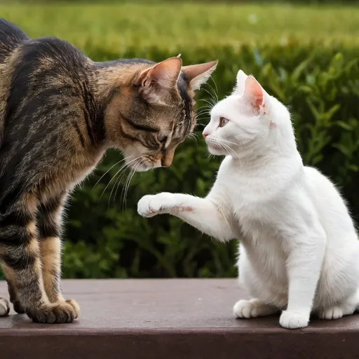 Prompt: a cat teaching  a cat

