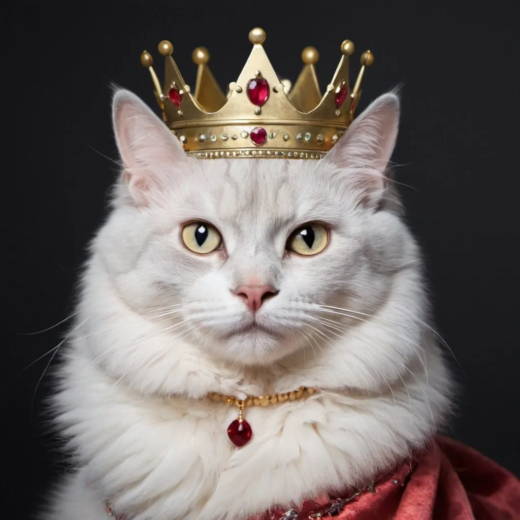 Prompt: a cat is a queen 