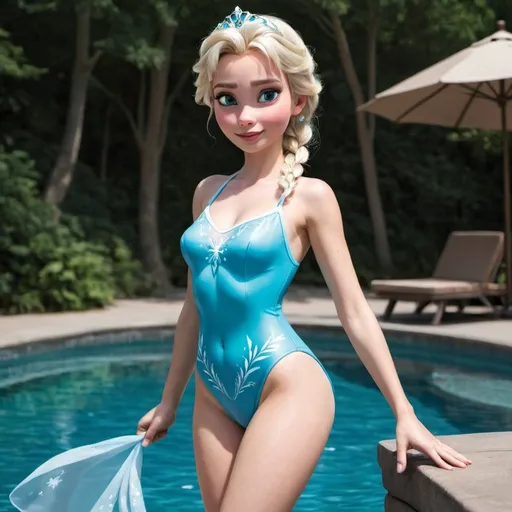 Prompt: 
princess elsa in a swimsuit

