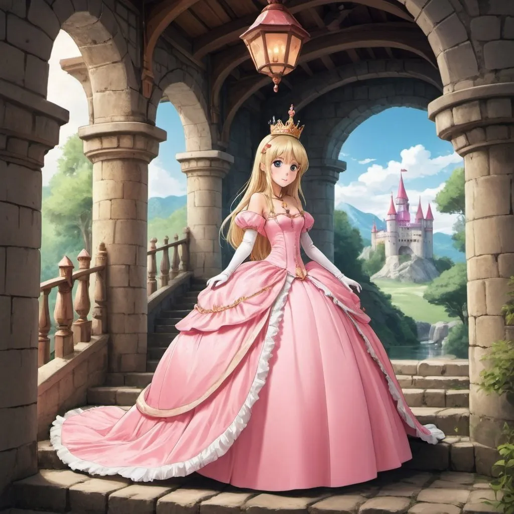 Prompt: anime princess in an animal castle



