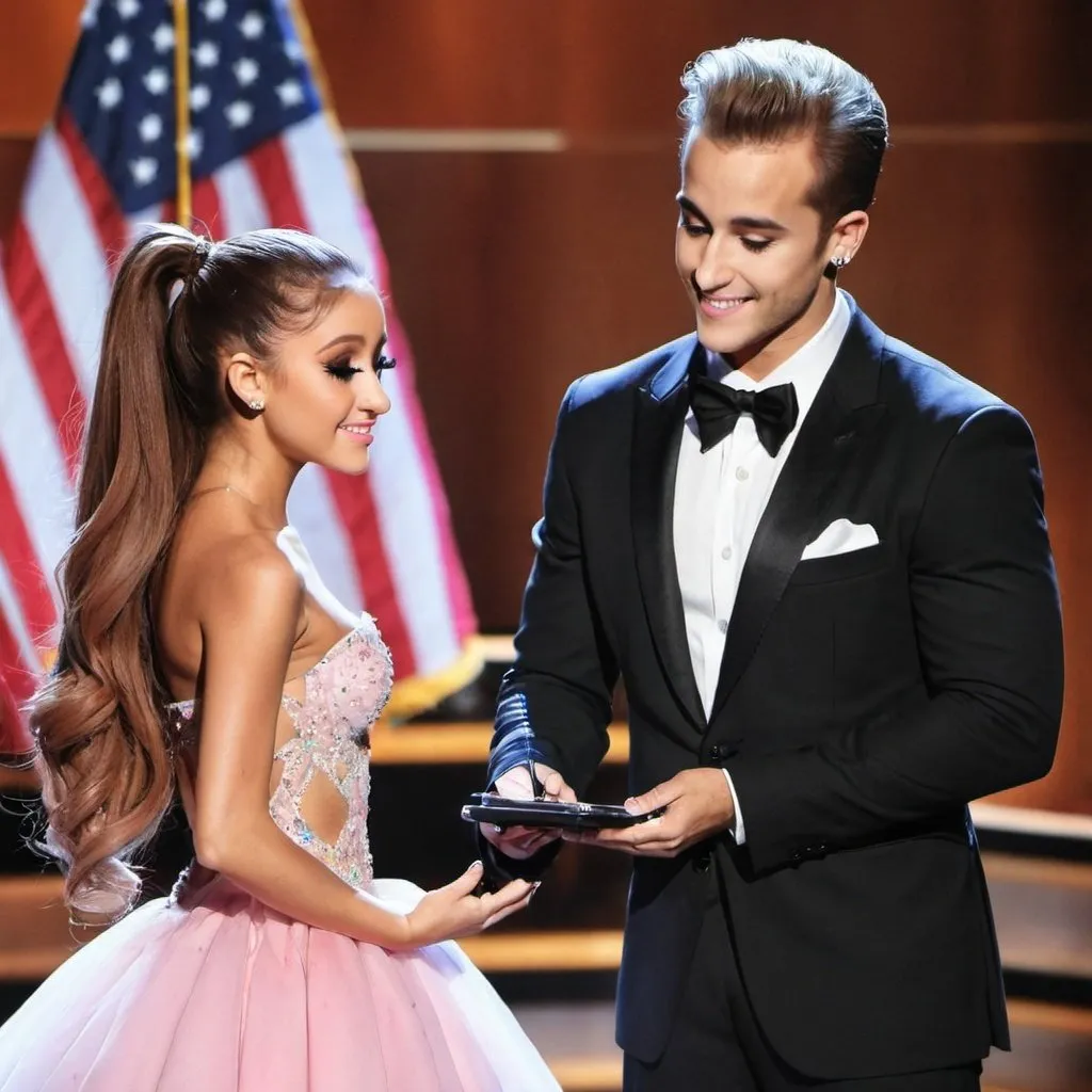 Prompt: Arianna grande being recognized 
