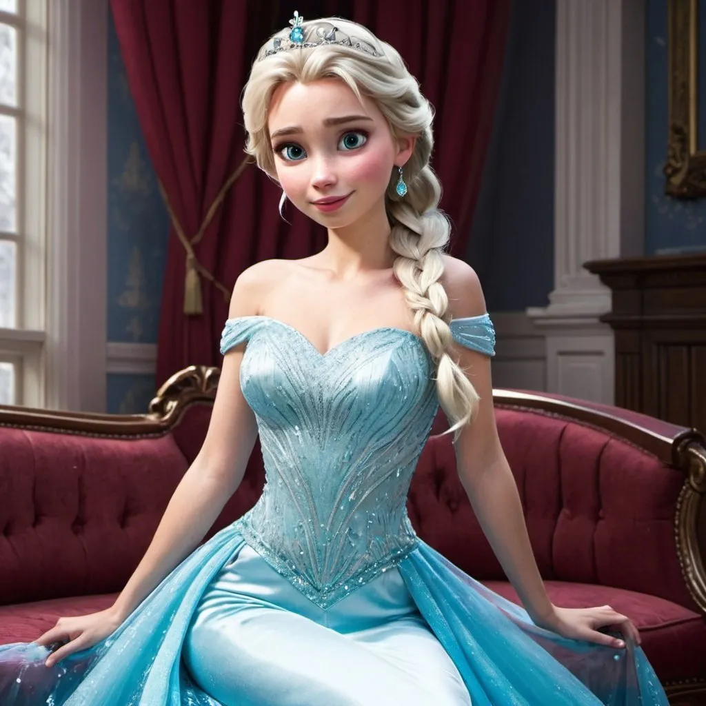 princess elsa in a prom dress