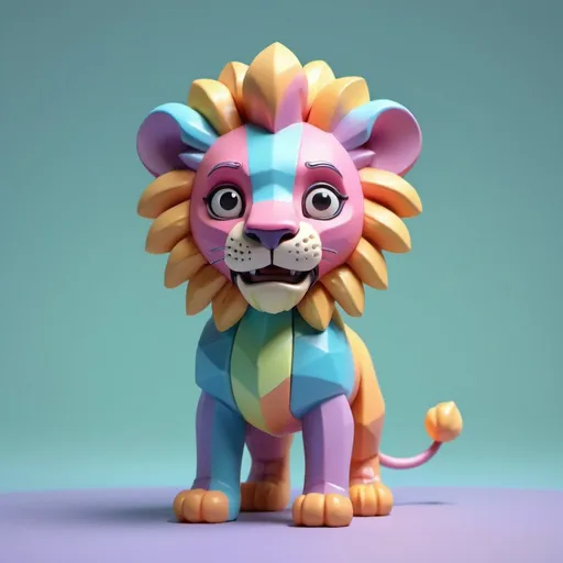 Prompt: Tiny psychedelic lion
toy, standing character,
soft smooth lighting,
soft pastel colors,
skottie young, 3d
blender render,
polycount, modular
constructivism, pop
surrealism, physically
based rendering,
square image