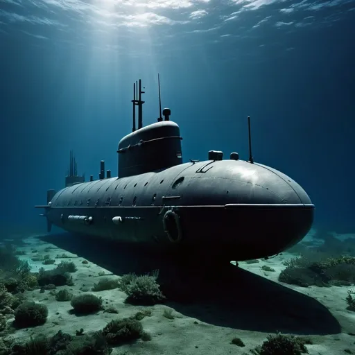 Prompt: U212 military submarine in underwater navigation