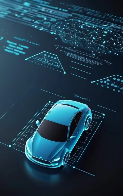 Prompt: futuristic 3D icon of car and NLP data ai 