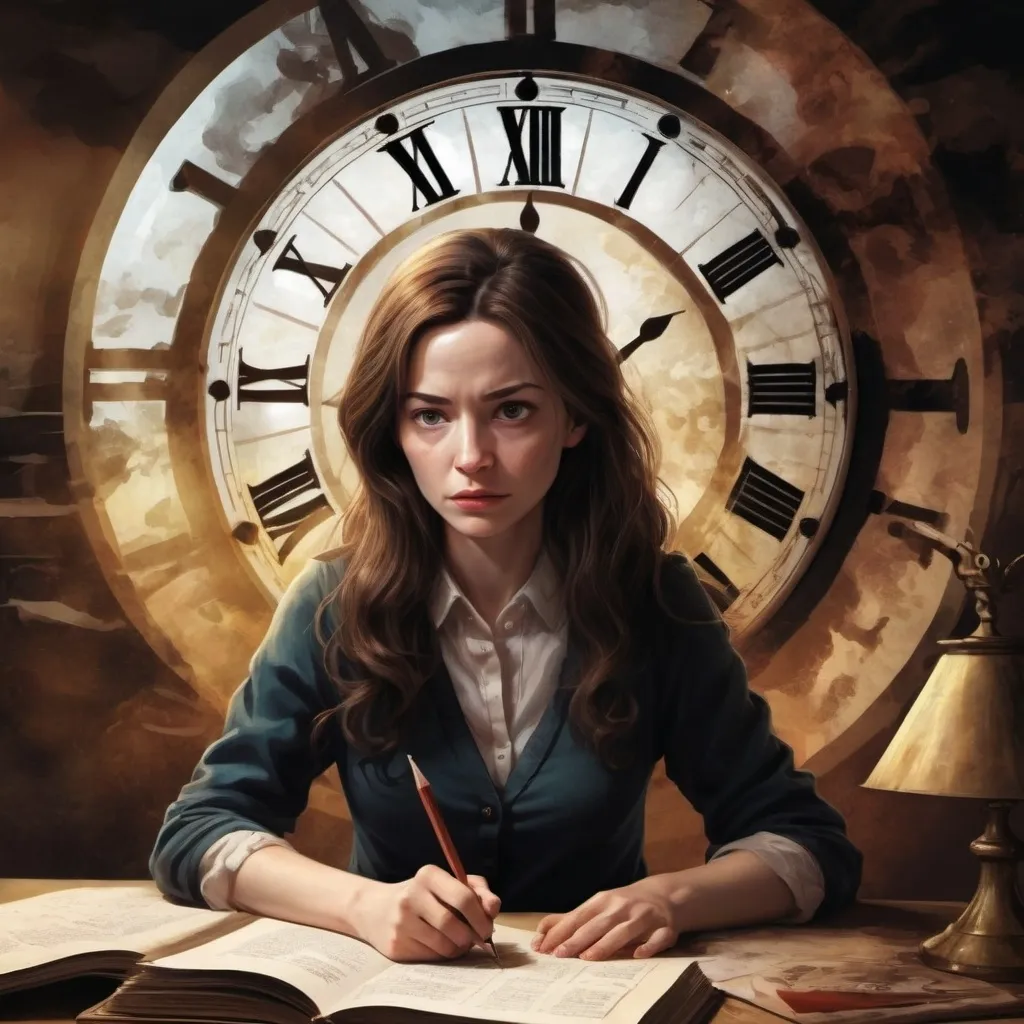 Prompt: Anne is preparing for the upcoming year of teaching chaos when she discovers a revelation that stirs some long-buried emotions and memories. - artwork in the style of Dominic Orologio