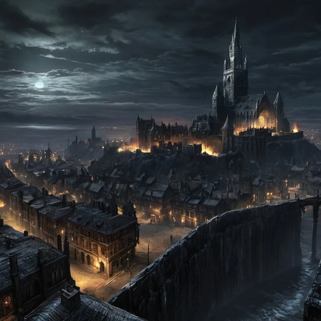 Prompt: borealis ithryll dark souls 3 cityscape beautiful 