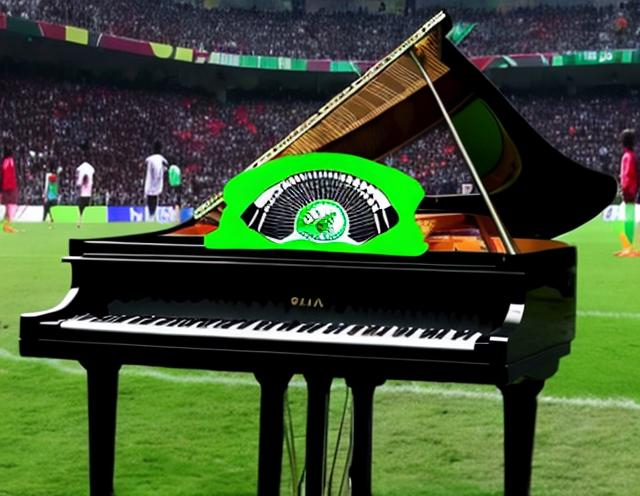 Prompt: Grand piano wearing Nigerian super eagles jersey
