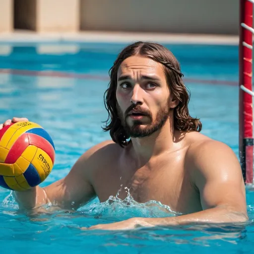 Prompt: jesus playing waterpolo
