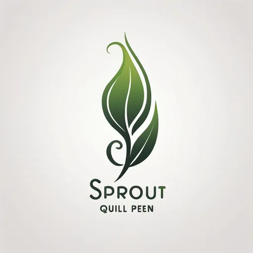 Prompt: Sprout quill pen logo