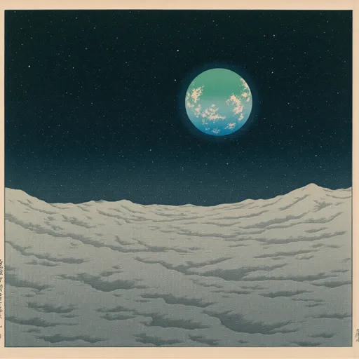 Prompt: (stunning Earthrise scene), viewed from the lunar surface, (dramatic lighting), vivid blues and greens of Earth contrasting against the stark gray and shadowed textures of the Moon's surface, expansive starry cosmos in the background, serene and awe-inspiring ambiance, (highly detailed), (4K resolution), emphasizing the isolation and beauty of both celestial bodies.