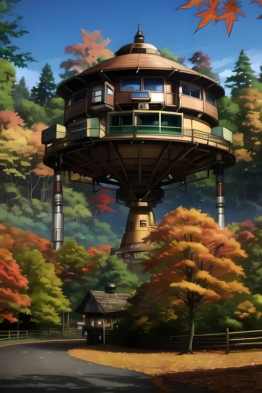 Prompt: Same Aesthetic, Same Composition, Good Composition Only, Very Retro Futuristic Apparatus, Large Maple Leaves, Very Scenic Route, Maple Trees, October Glory Maple Trees, Red Maple, Deciduous Trees, Village Skyline, Autumn, Mid October, Colors Bursting, Rustic, Rustling Leaves, Brushstrokes, Clean Background Only, Same Composition Only, Gears, Wholesome, Brass Steampunk Inspired Tinsels, Forestpunk Fantasy, Interesting Forestpunk Steampunk Inspired Retro Futursitic Background, Heartwarming, Interesting Amazing Unearthly Forestpunk Retro Futuristic Village Market Town Skyline Background, John Atkinson Grimshaw Inspired Oil Painting Aesthetic, Bokeh,  Scenic Architecture, Joyful, Wondrous, Marvelous, Colorful, Fall In The Adirondack Mountains and Beacon New York Inspired, Very Retro Futuristic Houses, Needs To Have Brick Roads, Futuristic, 3D Style 