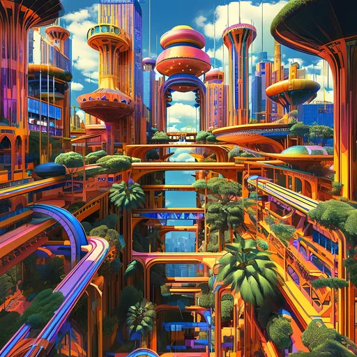 Prompt: Nobody In Background, Vibrant, Colorful, Orange and Brown Aesthetic, 2D Style, Patterns,  Pneumatic Tubes, Same Composition, Perfect Composition, Dieselpunk Inspired, Afro Futuristic Aesthetic, Fun, Fantasy, Technical, Blue Skies, Retro Futuristic City, South Africa Inspired, Brown and Orange Shades, Unearthly African Style Buildings In Background, South Africa Inspired, Africa Aesthetic Only, Retro Futuristic, Groovier Looking, Savannah, Stadium, African Cubism Art Movement Inspired, Pottery, African Style, Colorful, Fauvism Art Movement Inspired, Maze Labyrinth Background, Hot Humid Environment, Modern Animation Style