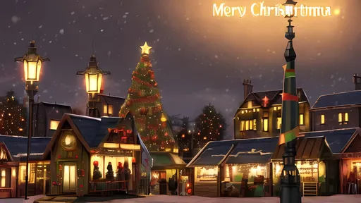 Prompt: Steampunk background, Christmas market, Steampunk Ireland City, Gray Orange and Brown Steampunk Houses, Flags on Steampunk Christmas houses with chimneys, Christmas night time, Colorful Christmas Trees, colorful, Steampunk Victorian Candlestick 