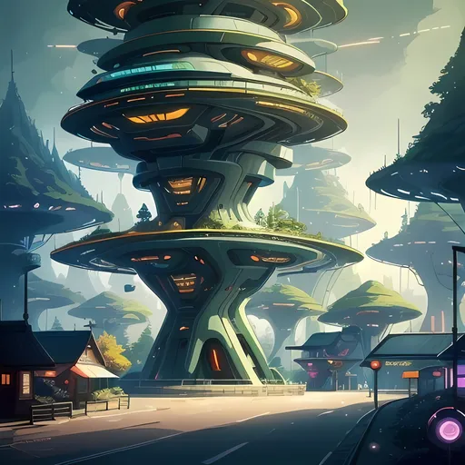 Prompt: Nobody In Background, Safe, Milder Looking Only, Fun, Fantasy,  Wholesome Only, Large Trees, Futuristic Design, Forest, Treeway, 2D Style Only, 23 Year Old, Village Skyline, Modern Shopping Plaza, Same Composition, Perfect Compostion, Springtime, Floral Aesthetic, Cherry Blossoms, Retro Futuristic Houses, Larger Trees, Forestpunk, Happier Tone, More Bubbly Looking Animation Style, Solo, Futuristic, Insane Neo-Futuristic and Triangular Architecture, 
Interesting Amazing Unearthly Forestpunk Retro Futuristic Village Market Town Skyline Background, Insane Retro Futuristic Aesthetic, John Atkinson Grimshaw Inspired Oil Painting Aesthetic, Bokeh, Perfect Hand Composition, 2D Style, Realistic, Warm Looking Aesthetic Hues, Vibrant, Aesthetic Background, Made By Squirt_rash_24.
