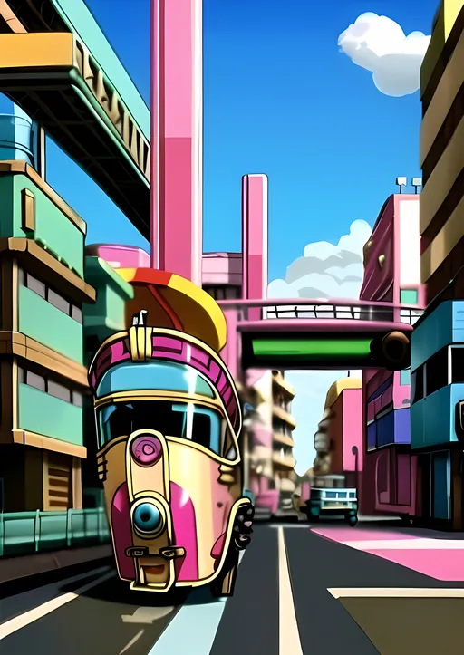 Prompt: (SFW), (A Safe For Work Image), (SFW Professional Looking Image, Workplace Safe), Same Composition, American Animation Style, (((Perfect City Composition, Heartwarming))), Vancouver Victoria BC Inspired, Blockier Looking, Block Inspired Background, Planet Earth, Some Greenery, Groovier Looking, Cyberpunk Inspired, Steampunk Inspired, Monorail Train Station Background, Retroville Inspired, Western Animation Style, Jetsons Orbit City Inspired, Red Yellow and Blue Aesthetic, Salmon Pink and Red Aesthetic, Exciting, Joyful, Happier Tone, Vivid, Carnival Toyland Aesthetic, Spacepunk Inspired, Lovely Looking Animation Style, American, Cute Aesthetic, Wholesome Looking Only, In The City,
On The Street, Intricate, Fun, Fantasy, Colorful