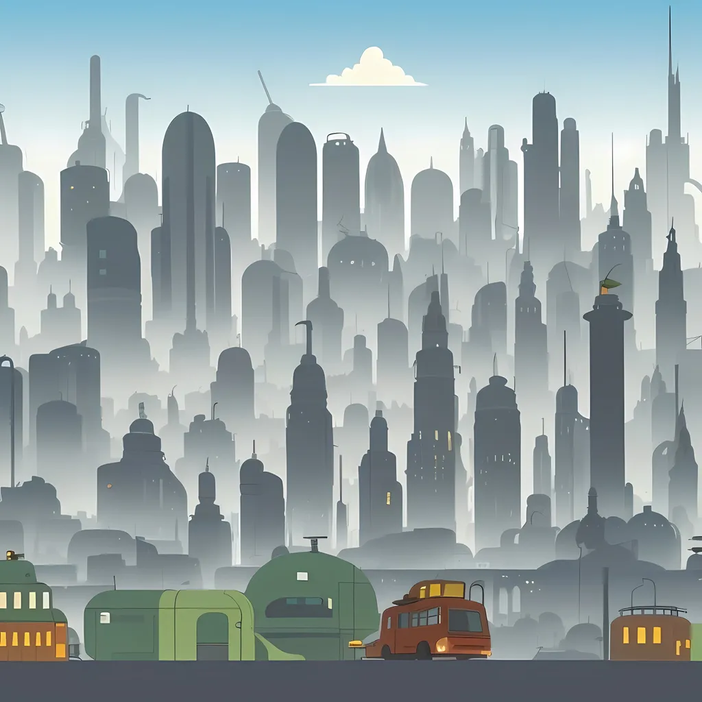 Prompt: Nobody In Background, Dieselpunk, Hillwood City (From Hey Arnold) Inspired, Retro Futuristic, Fantasy, Night, Large Dieselpunk Buildings, City Skyline, Sprawling Buildings, Interesting, Cartoon Style, 3D Style, Realistic, Dieselpunk Retro Futuristic Background, Pistons, Boilers, Furnaces, Ironworks, Driftveil City Unova Inspired, Dieselpunk Aesthetic