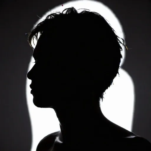 Prompt: silhouette of a person, head and shoulders only